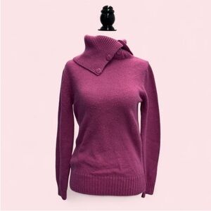 Y2K Women's Magenta Foldover Turtleneck Sweater